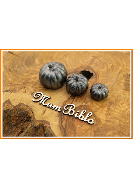 Balkabağı Biblo Gümüş Renk Üçlü Set