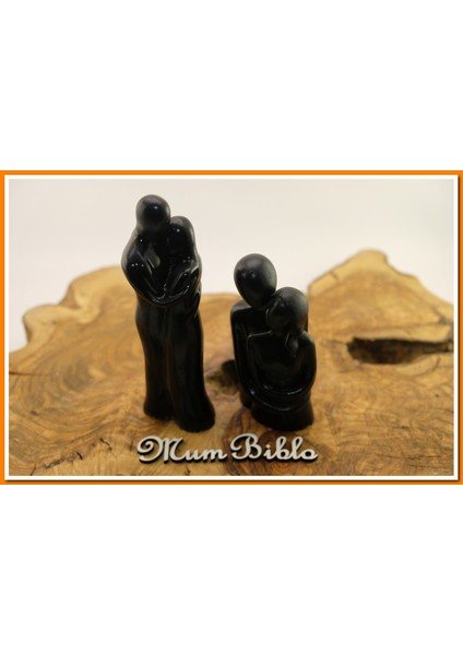 Sarılan Çift Biblo Siyah Renk Model 1 Set