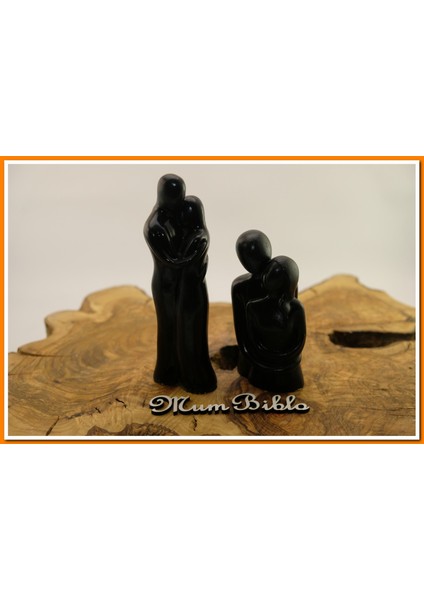Sarılan Çift Biblo Siyah Renk Model 1 Set