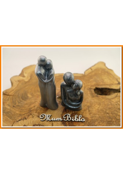 Sarılan Çift Biblo Gümüş Renk Model 1 Set