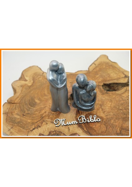 Sarılan Çift Biblo Gümüş Renk Model 1 Set