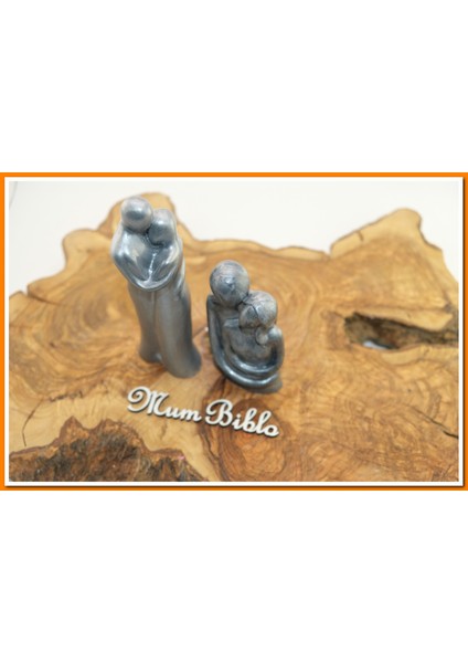 Sarılan Çift Biblo Gümüş Renk Model 1 Set