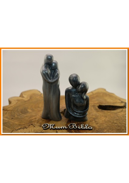Sarılan Çift Biblo Gümüş Renk Model 1 Set