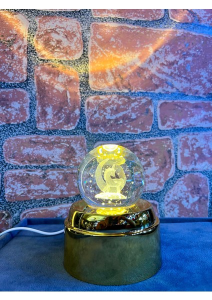 LED Işıklı 3 Boyutlu 360 Derece Sürekli Hareket Eden Kristal Cam Küre