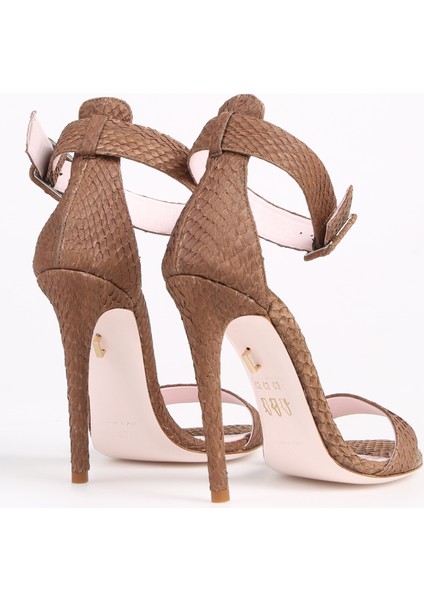 Deri Kahve Kadın Topuklu Ayakkabı Aprıl modelleri