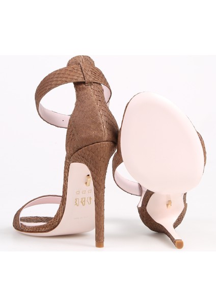 Deri Kahve Kadın Topuklu Ayakkabı Aprıl fırsatları