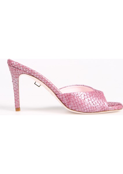 Deri Pembe Kadın Topuklu Ayakkabı Nancy