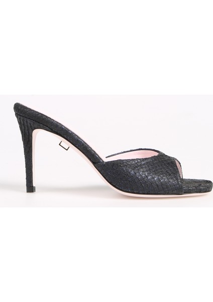 Deri Siyah Kadın Topuklu Ayakkabı Nancy