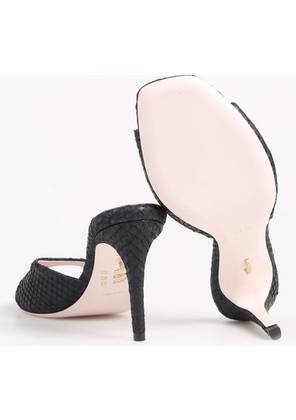 Deri Siyah Kadın Topuklu Ayakkabı Nancy fırsatları