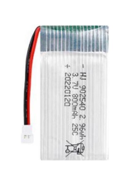 Lipo Pil 3.7V 800MAH 25C Dron ve Rc Model Bataryası Hx2.54 Soket
