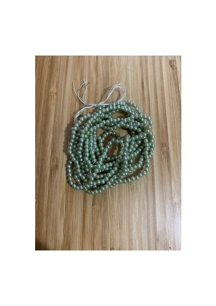 4mm Plastik Inci Boncuk 2 Dizi. Yaklaşık 400 Adet. Küf Yeşili