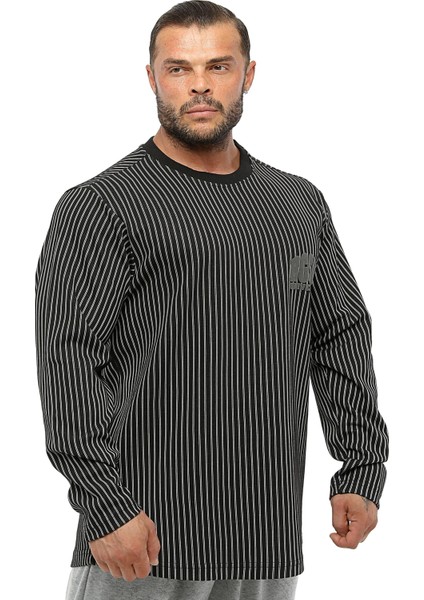 Erkek Rahat Fit Pamuklu Spor Sweatshirt Siyah Big Sam 4709 fiyatları