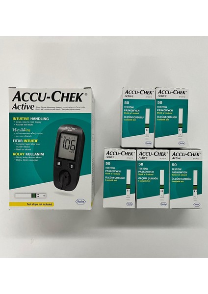 Active Ölçüm Cihazı Ve 5 Kutu (250 Adet) Accu-Chek Active Strip