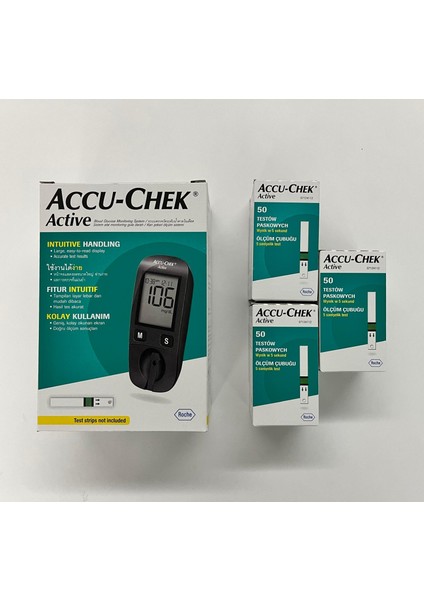 Active Ölçüm Cihazı Ve 3 Kutu (150 Adet) Accu-Chek Active Strip