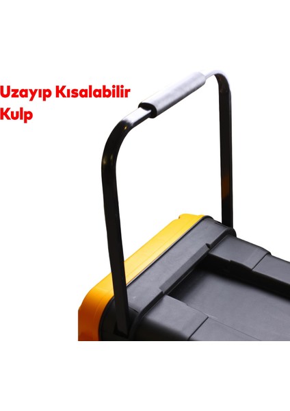 Bölmeli Taşınabilir Tekerlekli Kulplu Takım Çantası 26'' Alet Çanta 62.5 cm Plastik Açma Kapatmalı