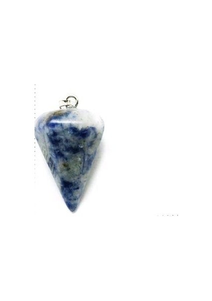 Doğaltaş Kolye Lapis Lazuli Taşı Mavi Gümüş Renk Zinciri ile Birlikte