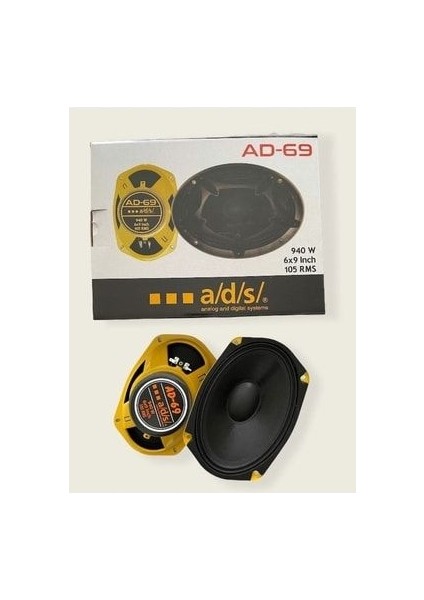 Audio Ad-69 940W 105 Rms 2 Adet Kapaklı Oval Oto Midrange