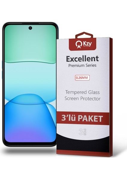 Xiaomi Redmi 13 ile Uyumlu Temperli Ekran Koruyucu Kırılmaz Cam Ekonomik 3'lü Paket