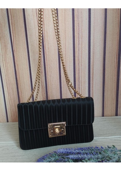 Gece Çantası, Portföy Çanta, Clutch Çanta, Saten Görünümlü Zincirli Omuz Çantası fiyatları