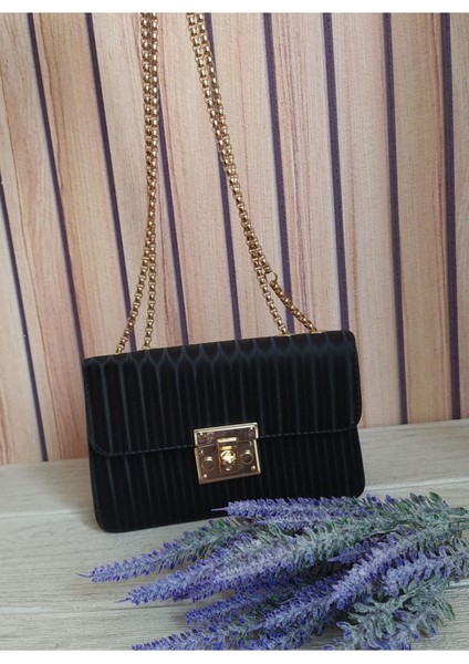 Gece Çantası, Portföy Çanta, Clutch Çanta, Saten Görünümlü Zincirli Omuz Çantası modelleri
