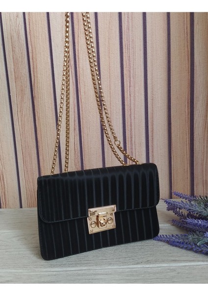 Gece Çantası, Portföy Çanta, Clutch Çanta, Saten Görünümlü Zincirli Omuz Çantası fırsatları
