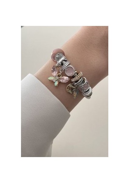 Kelebek Charm Çelik Bileklik