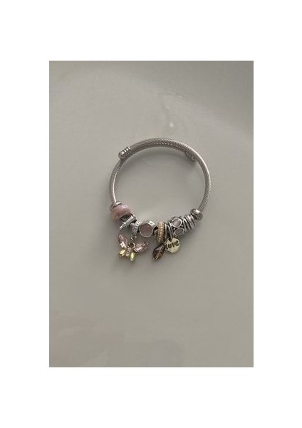Kelebek Charm Çelik Bileklik modelleri