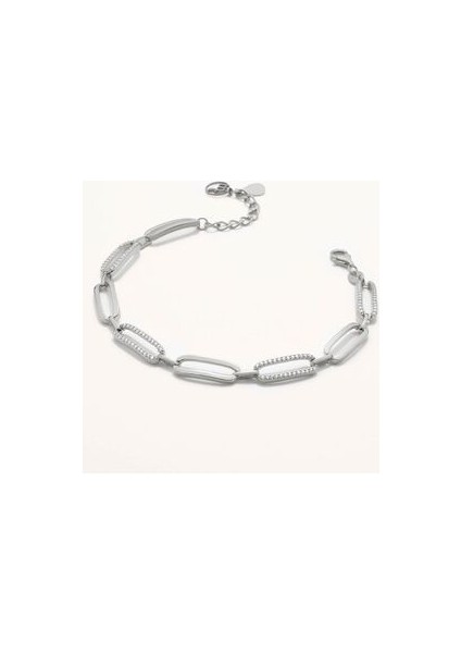 18 Ayar Beyaz Altın Kaplama Gümüş Zincir Bileklik Zirkon Taşlı fiyatları