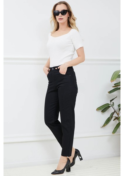Kadın Boyfriend Kot Pantolon Siyah ZN5050