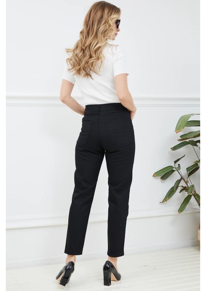Kadın Boyfriend Kot Pantolon Siyah ZN5050