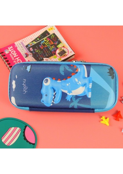 Lazy Cat 3D Büyük Kapa Stationery Box Double Layer Pen Box Multi Functional Pencil Cartoon Pen Bag (Yurt Dışından)