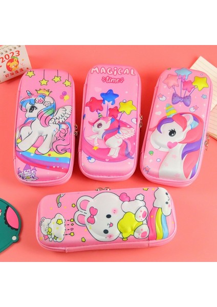 Lazy Cat 3D Büyük Kapa Stationery Box Double Layer Pen Box Multi Functional Pencil Cartoon Pen Bag (Yurt Dışından)