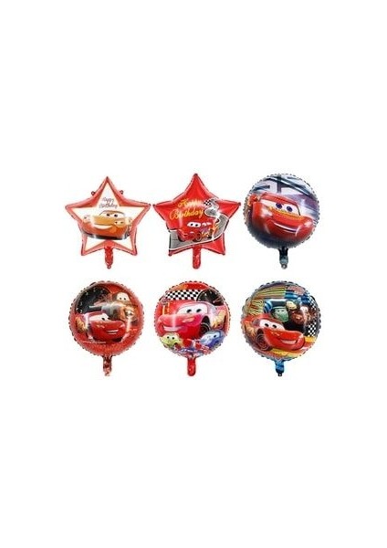 1 Yaş Siyah Rakam Balonlu Şimşek Mcqueen Balon Seti Arabalar (Cars) Konfetili Şeffaf Balon modelleri