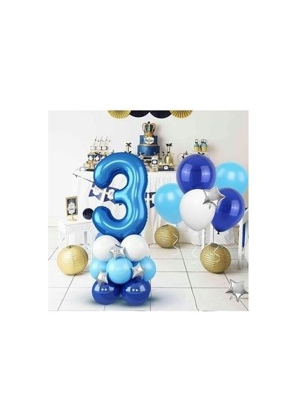 Mavi Tema Rakam Balon Karşılama Seti Yaş Balonlu Sütun Seti (Kolay Kurulum Videolu Yapım Anlatımlı) modelleri
