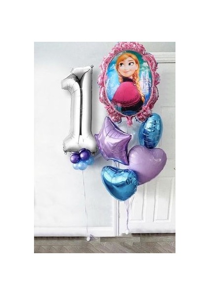 Frozen Elsa Gümüş Rakamlı Balon Seti Karlar Kraliçesi Elsalı Balon Seti 100 cm Rakam Balon modelleri