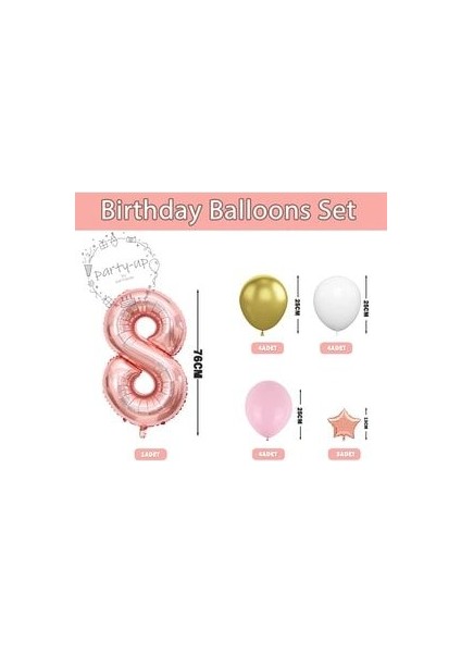 Rose Tema Rakam Balon Karşılama Seti Yaş Balonlu Sütun Seti (Kolay Kurulum Videolu Anlatım) fiyatları