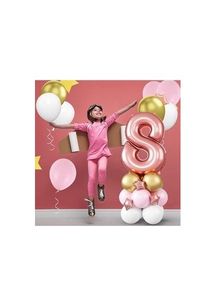 Rose Tema Rakam Balon Karşılama Seti Yaş Balonlu Sütun Seti (Kolay Kurulum Videolu Anlatım) fırsatları