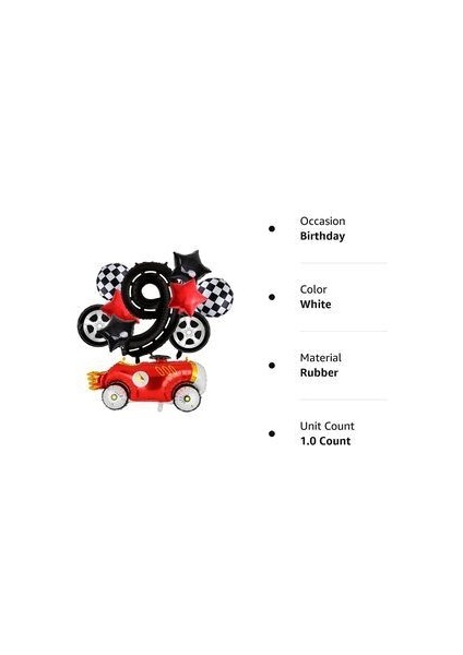 Vintage Race Car Siyah Yaş Rakam Balonlu Set Yarış Arabası Doğum Günü Kırmızı 10'lu Balon Set fırsatları