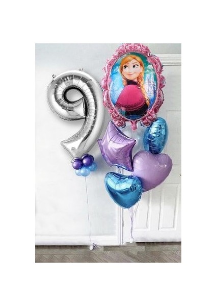 Frozen Elsa Gümüş Rakamlı Balon Seti Karlar Kraliçesi Elsalı Balon Seti 100CM Rakam Balon modelleri