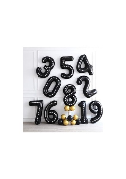 Siyah Rakam Balonlu Şimşek Mcqueen Balon Seti Arabalar (Cars) fırsatları
