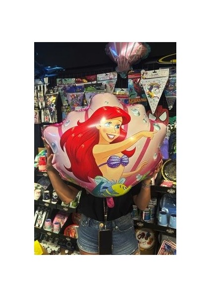 Little Mermaid Ariel Küçük Deniz Kızı Balon Buketi Fuşya Rakam Balon modelleri