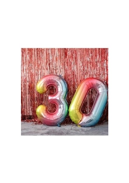 Rakam Balon Karşılama Seti 4 Yaş Gökkuşağı Renkleri Rakam Balon Altın Taçlı 4 Rakamlı Balon fiyatları