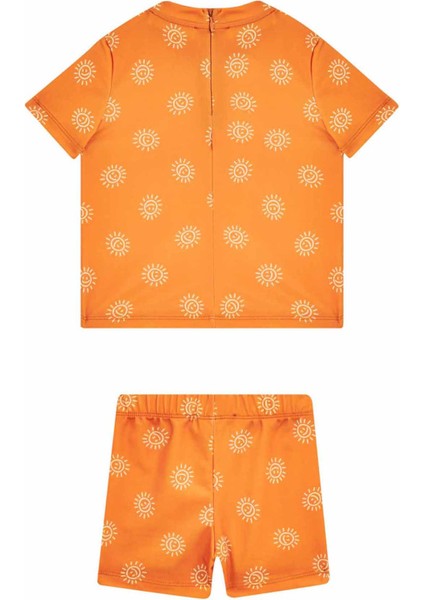 Uv Korumalı Şort Kısa Kollu Çocuk Bebek Deniz Havuz Mayosu Orya 5537 Turuncu fiyatları