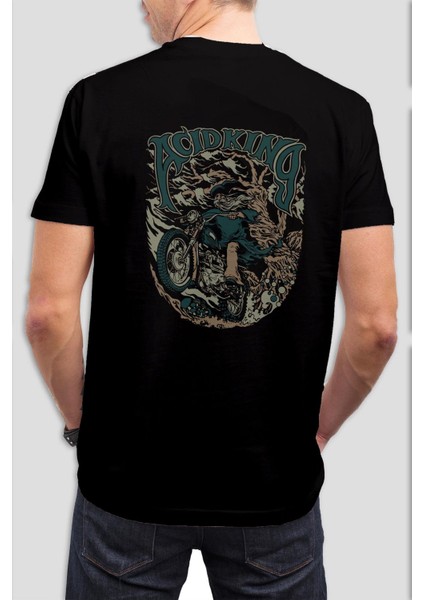 Acidking Baskılı Siyah Tişört C913