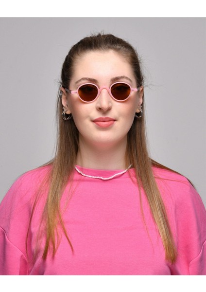 JA1006 Küçük Yuvarlak Pembe Unısex Güneş Gözlüğü