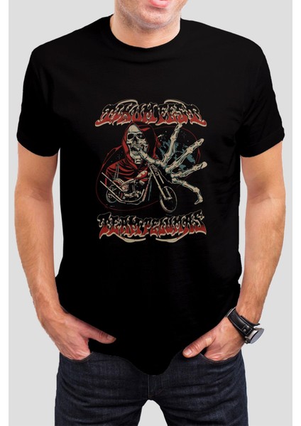 Kuru Kafa Baskılı Siyah Tişört C896