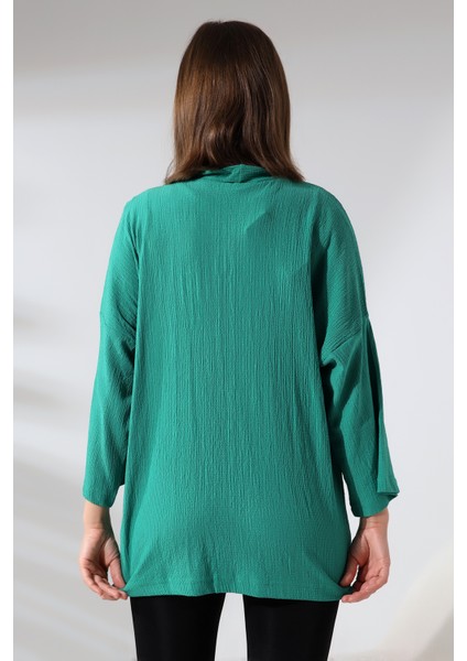 Bürümcük Kumaş Kimono Hırka 21062 Yeşil