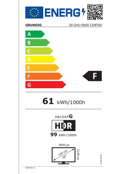 50GHU9000 50" 127 Ekran Uydu Alıcılı 4K Ultra HD Smart LED TV