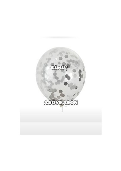 Gümüş Konfetili Şeffaf Balon 10 Adet 30 cm Pullu Balon Balon Pulu Şeffaf Balon modelleri