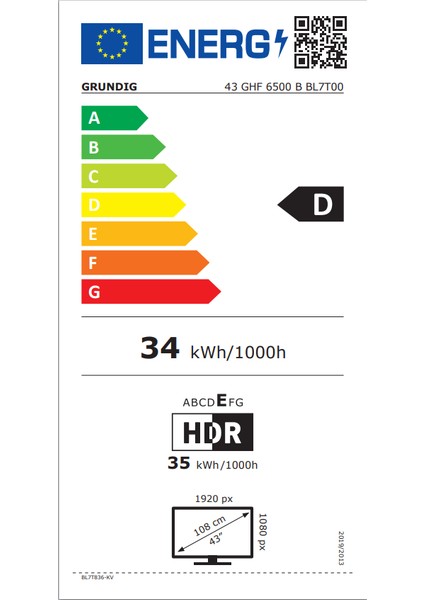 43GHF6500B 43" 109 Ekran Uydu Alıcılı Full HD Smart LED TV